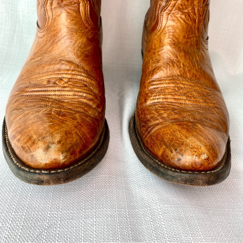Vintage Nocona Men's Western Bullhide Leather Cowboy Boots Made in the USA - Picture 4 of 13